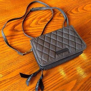 Vera Bradley Crossbody Wristlet Clutch Handbag Purse Denim Quilted